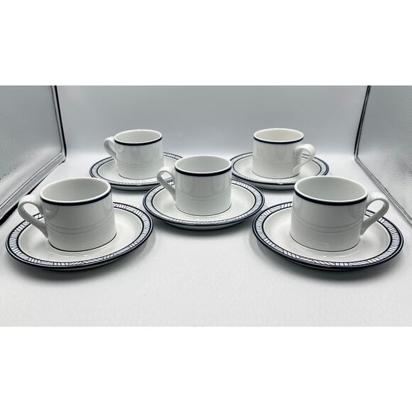 LYNGBY by Dansk Designs Bistro Flat Cup and Saucer 10pc Set - Picture 3 of 7